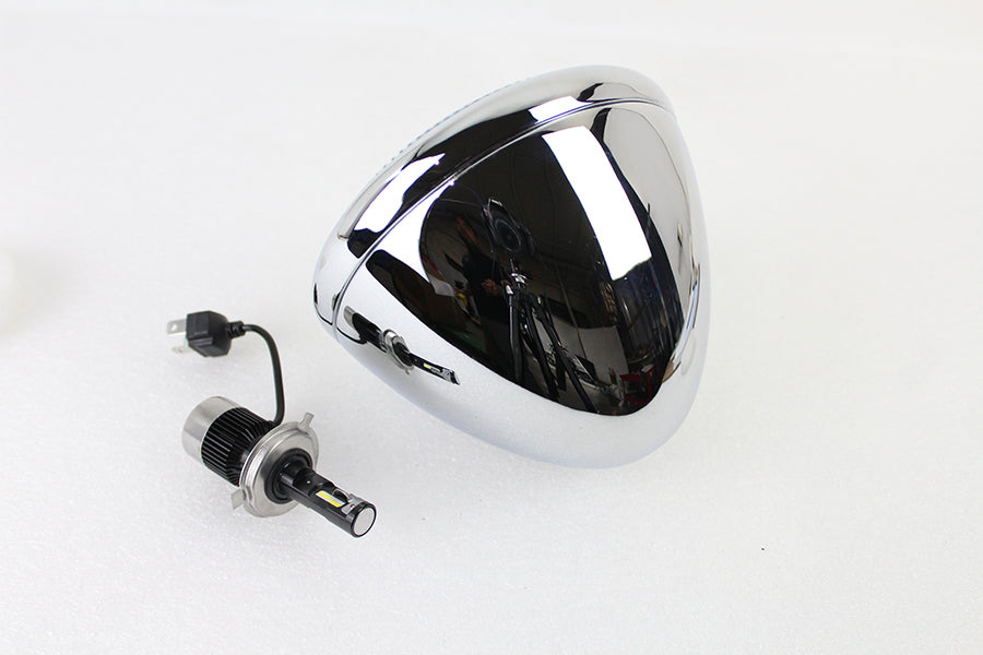 12 Volt Spring Fork H-4/LED Headlamp Unit Chrome