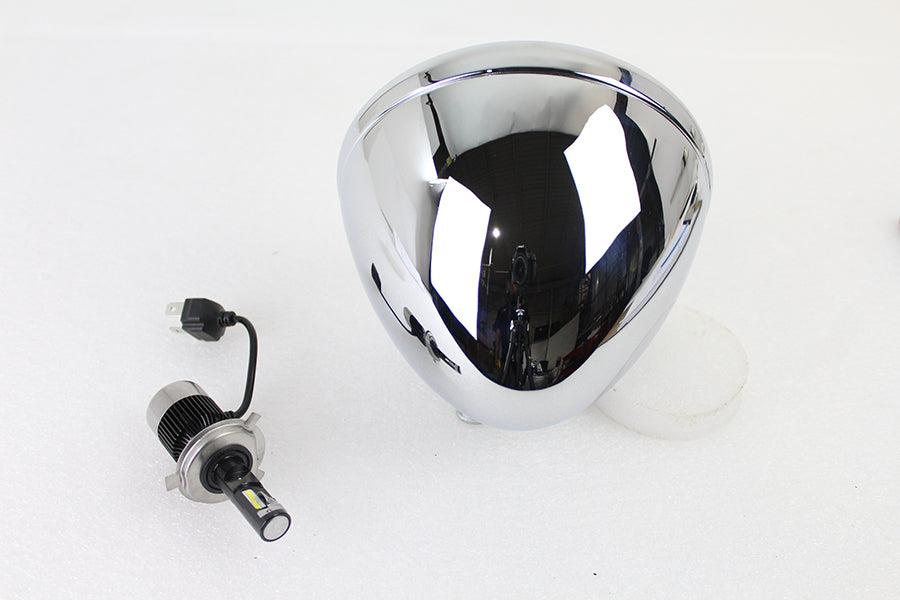 12 Volt Spring Fork H-4/LED Headlamp Unit Chrome