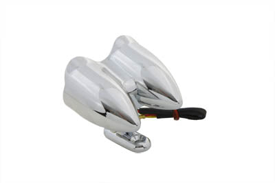 Chrome Oval Tail Lamp Assembly Red LED