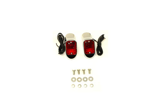 Flush Deco Marker Lamp Set with Red Lens