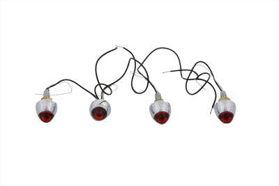 Bullet Style Krommet Marker Lamp Stud Red