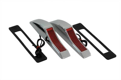 Chrome Marker Lamp Set with Red Lens