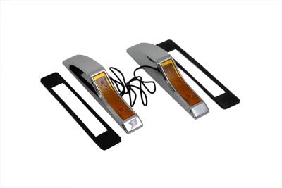 Chrome Marker Lamp Set with Amber Lens