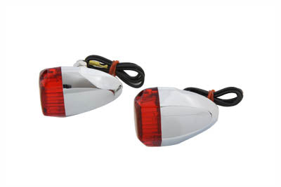 Chrome Snake Eye Marker Lamp Set Red