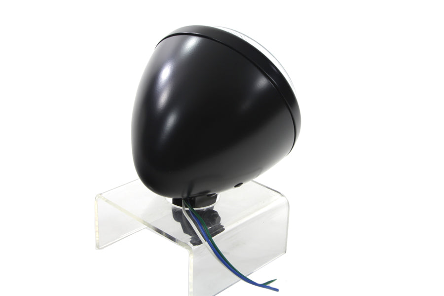 Black 5-3/4 Round Headlamp Tear Drop Style