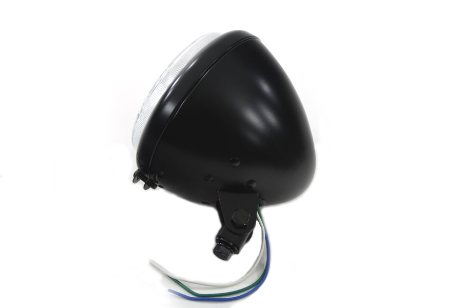 Black 5-3/4 Round Headlamp Tear Drop Style