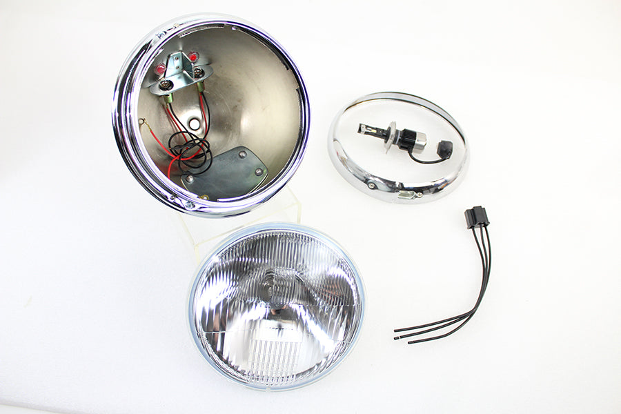 7 12 Volt LED Glide Headlamp Chrome