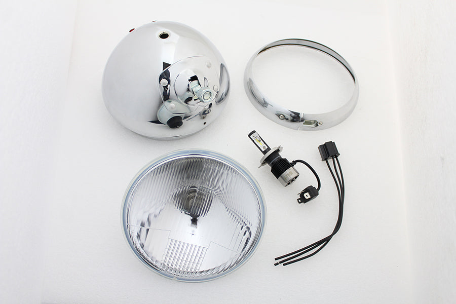 7 12 Volt LED Glide Headlamp Chrome