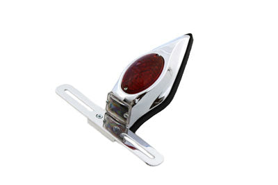 Chrome Tear Drop LED Tail Lamp Assembly with Red Lens