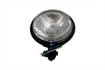 5-3/4 Black Round Headlamp