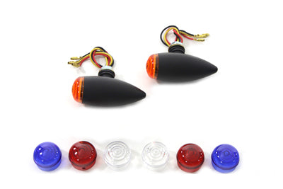 Mini LED Bullet Amber Lens Marker Lamp Set