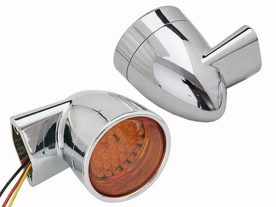 Chrome Revox Bullet Style LED Front Turn Signal Set