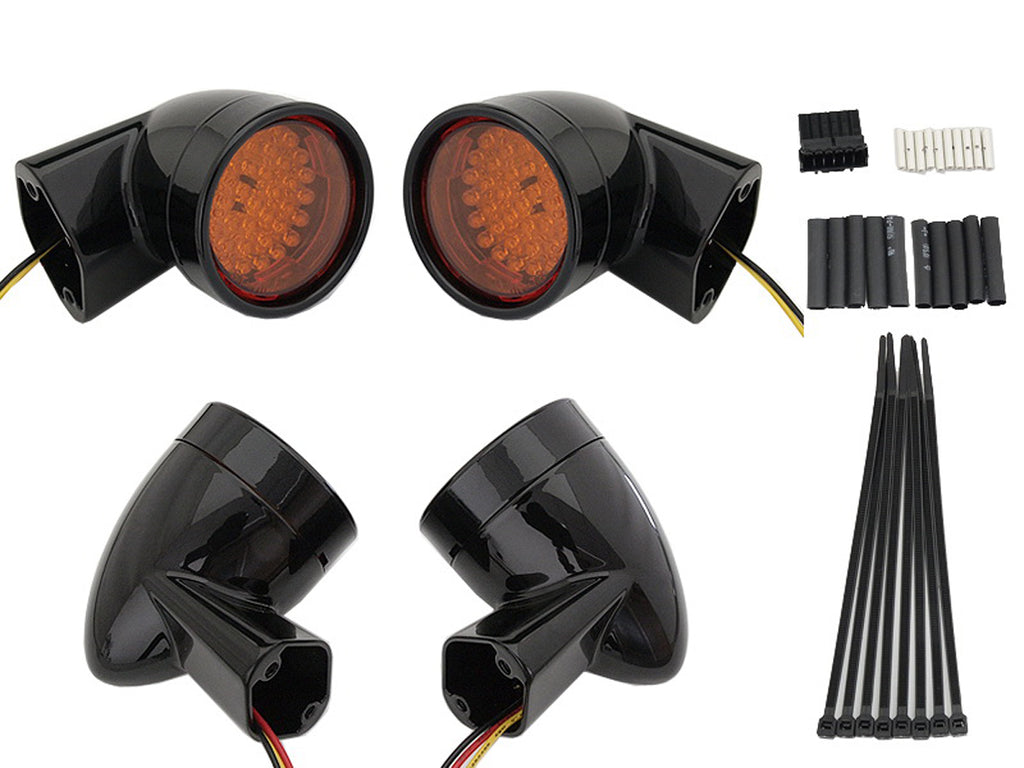 Black Revox Bullet Style LED Turn Signal Lamp Kit