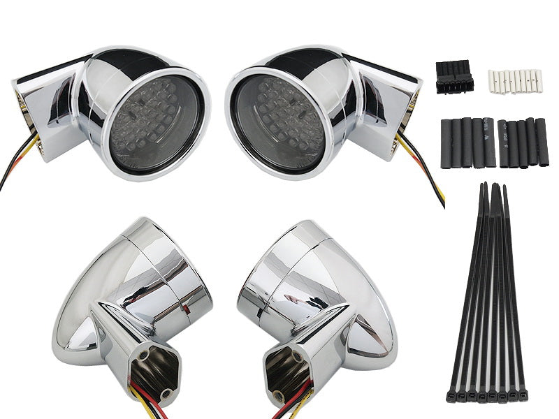Chrome Revox Bullet Style LED Turn Signal Lamp Kit