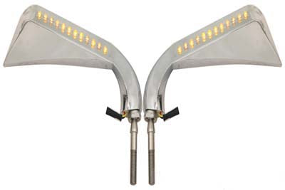 Evil Eye Mirror Set with Billet Stems