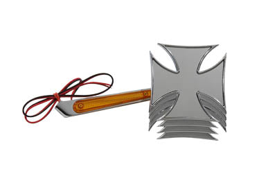 Chrome Maltese Mirror with Billet LED Stem