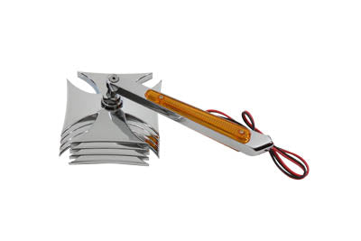 Chrome Maltese Mirror with Billet LED Stem