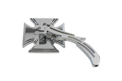 Chrome Maltese Mirror with Billet Skull Stem