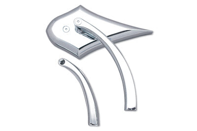 Chrome Spike Oval Mirror with Solid Billet Stems