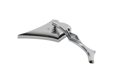 Chrome Spike Oval Mirror with Billet Twisted Stem