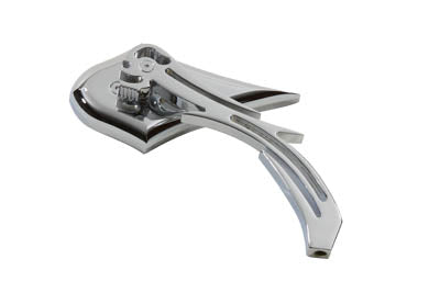 Chrome Spike Oval Mirror with Billet Skull Stem