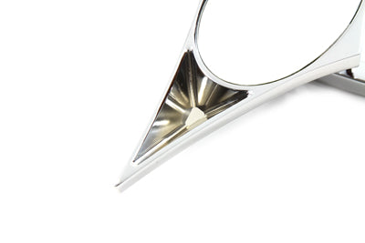 Chrome Spike Oval Mirror with Billet Cross Head Stem