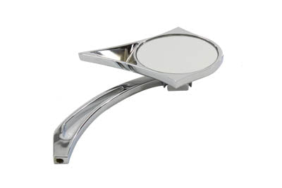 Chrome Spike Oval Mirror with Billet Cross Head Stem