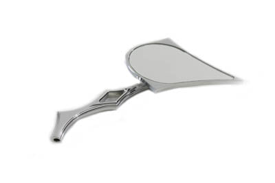 Chrome Spike Oval Mirror with Billet Twisted Stem