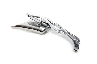 Chrome Spike Oval Mirror with Billet Flame Stem