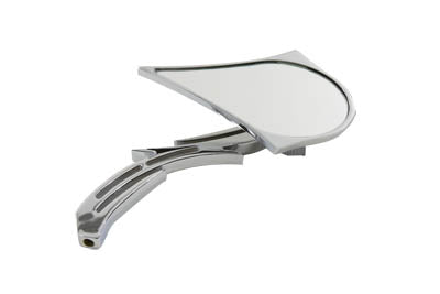 Chrome Spike Oval Mirror with Billet Skull Stem