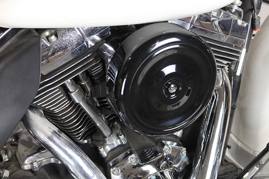 8 Round Air Cleaner Kit Black