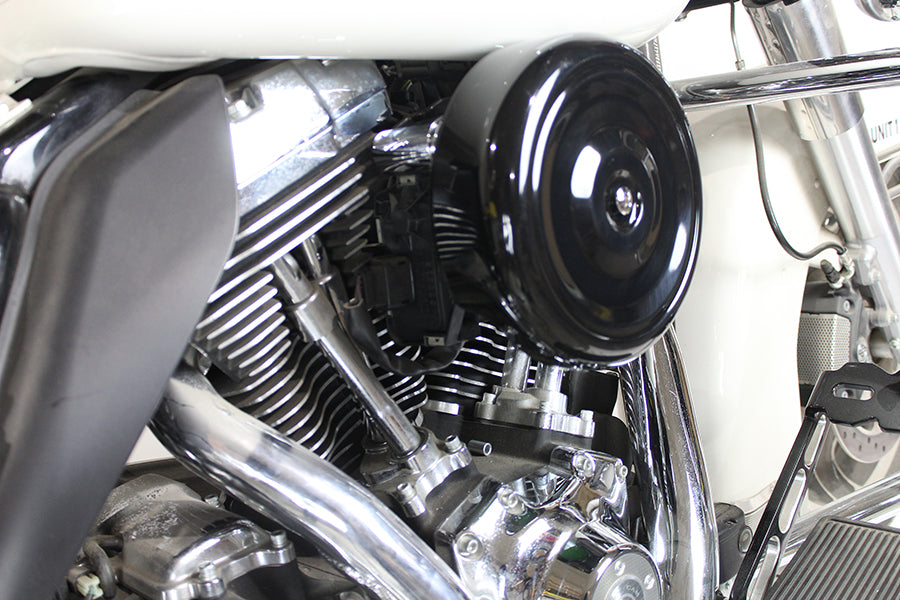 8 Round Air Cleaner Kit Black