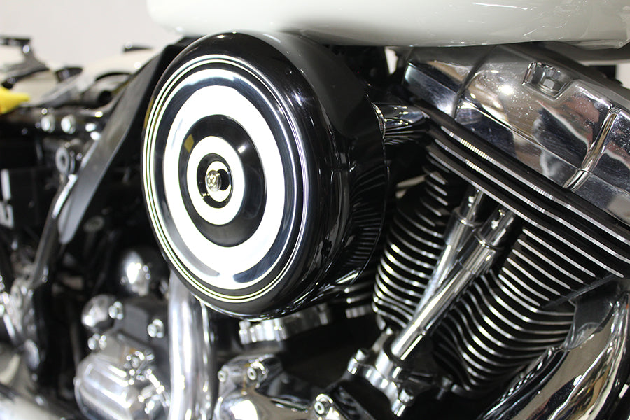 8 Round Air Cleaner Kit Black