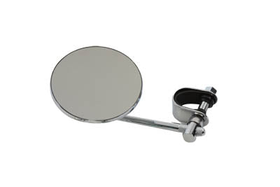 4 Round Mirror with Clamp On Stem Chrome