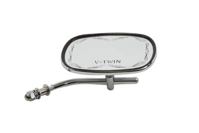Chrome Steel Rectangle Mirror with Stock Scroll Stem