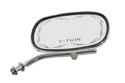 Chrome Steel Rectangle Mirror with Stock Scroll Stem