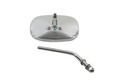 Chrome Steel Rectangle Mirror with Stock Scroll Stem