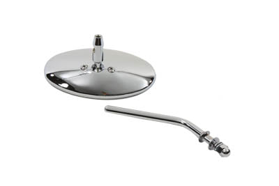Chrome Oval Mirror with Round Short Stem