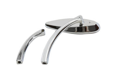 Oval Mirror Smooth with Billet Stem Chrome