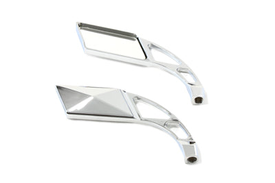 Parallelogram Mirror Set with Billet Slotted Stem Chrome