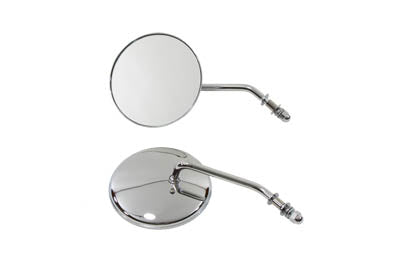 4 Round Mirror Set with Round Stock Stems Chrome
