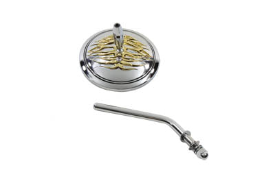 Round Flame Mirror Chrome