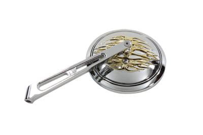 Round Flame Mirror with 2 Slot Stem