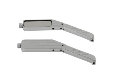 Rectangle Ball Milled Mirror Set with Billet Stems