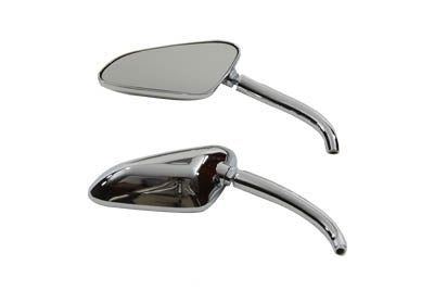 Racer Mirror Set with Round Stems Chrome