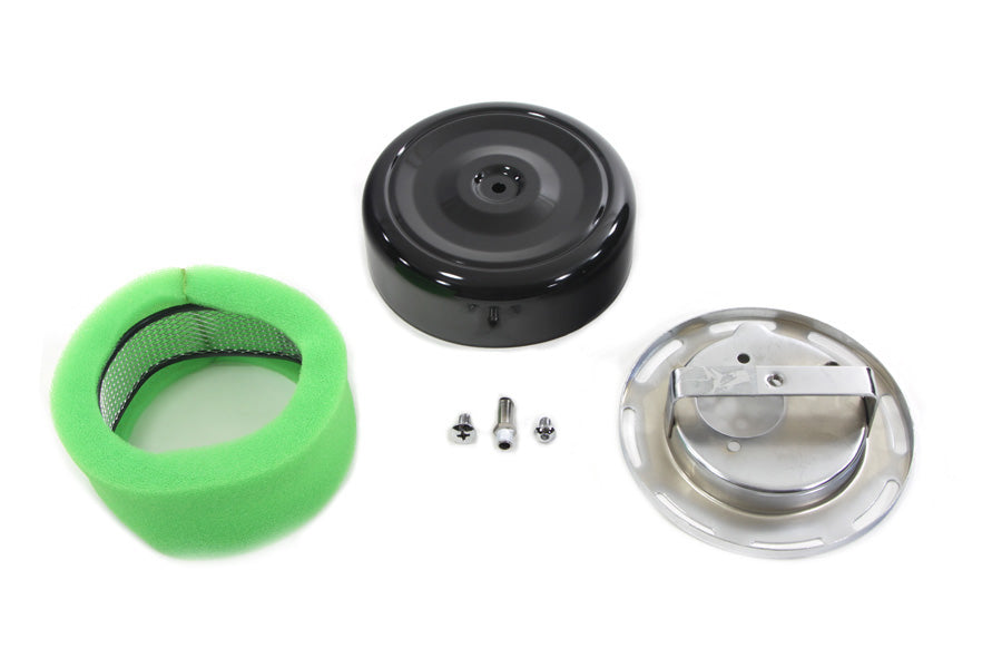 7 Round Air Cleaner With Black Cover