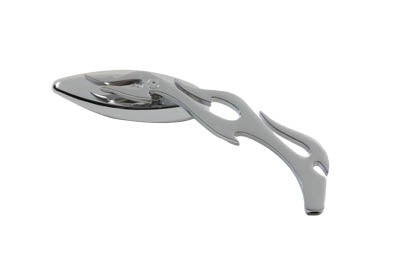 Tear Drop Mirror with Billet Flame Stem Chrome