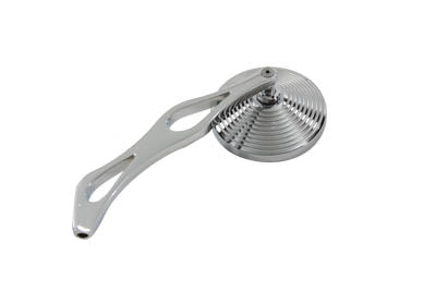 3 Billet Round Mirror with Billet Flame Stem