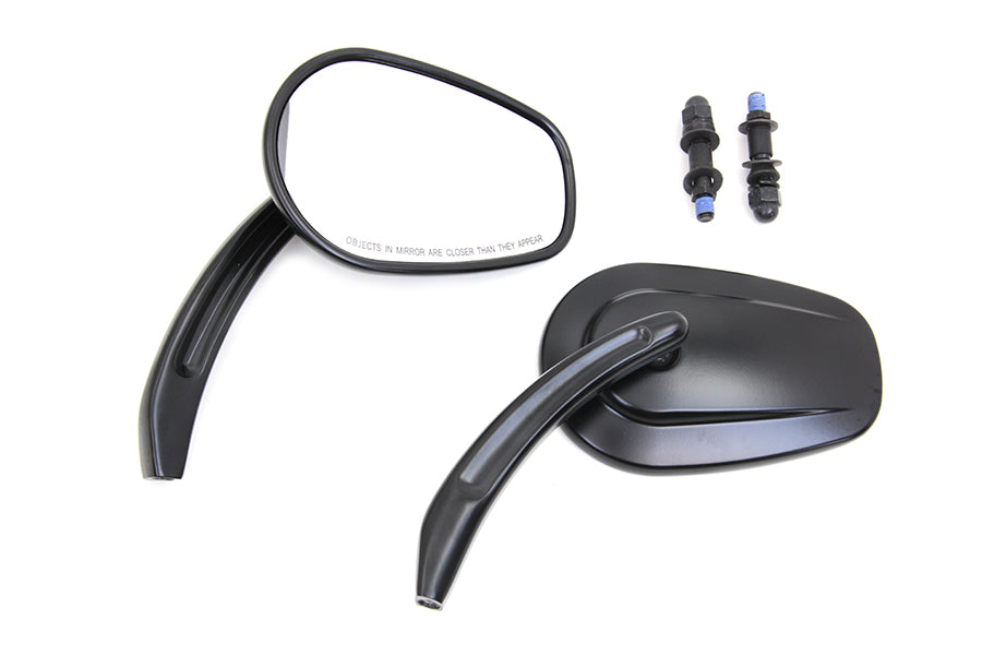 Rectangle Taper Mirror Set with Billet Stems