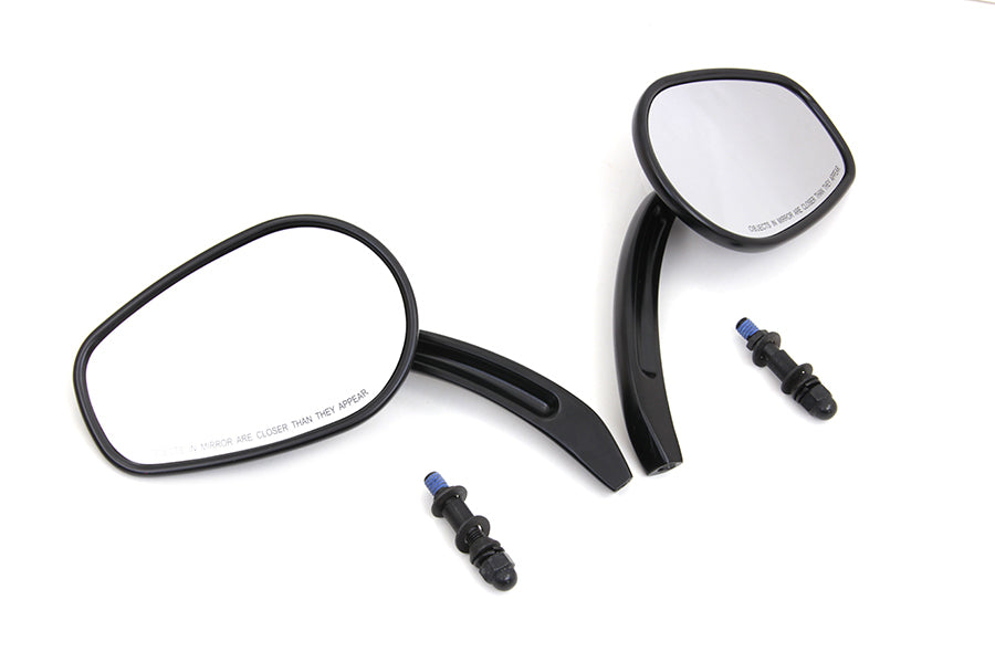 Rectangle Taper Mirror Set with Billet Stems
